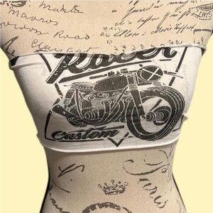 Windsor White Racer Graphic Tube Top
